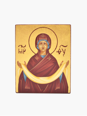 Покров Пресвятой Богородицы рукописная дорожная икона