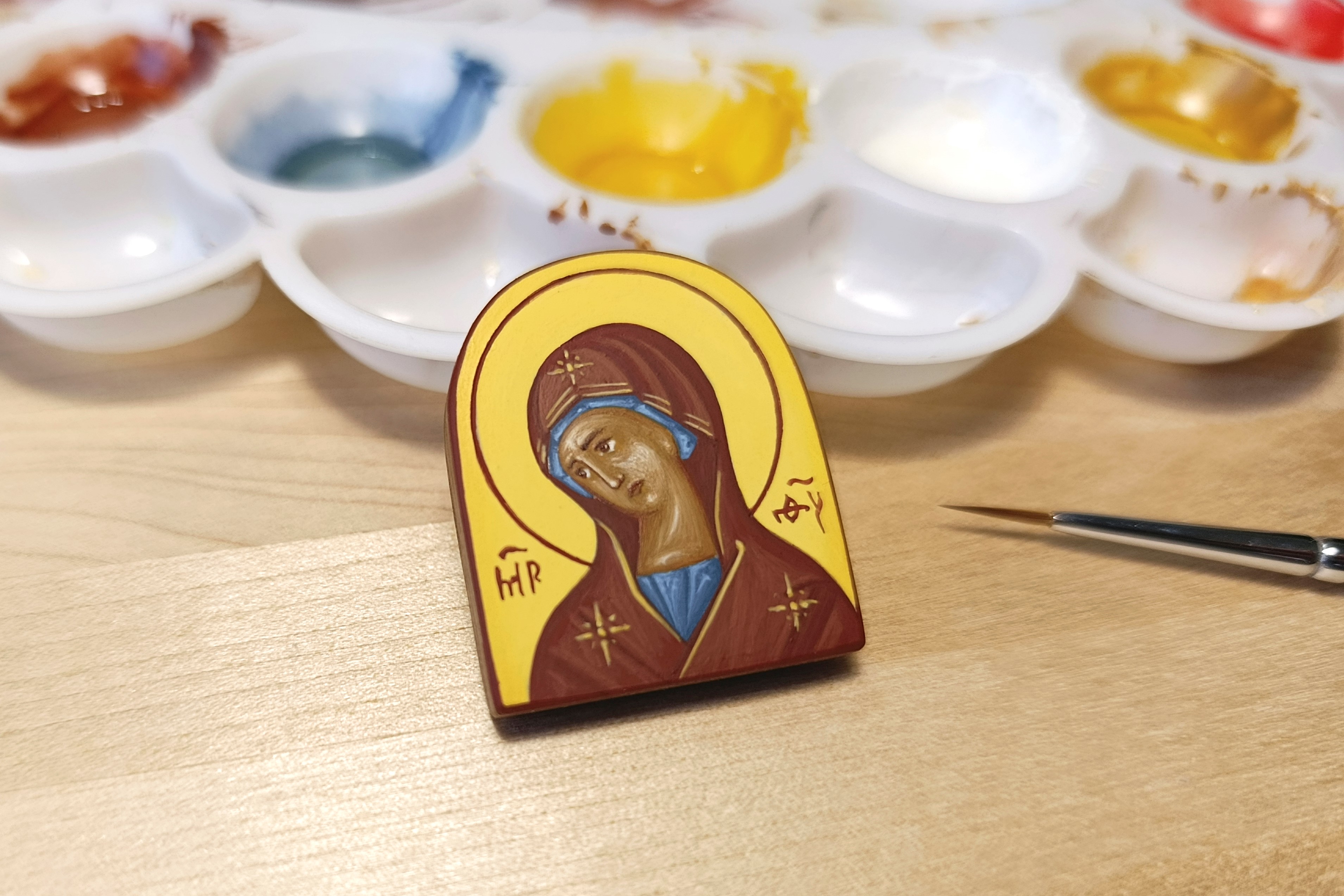 Богородица икона рукописная дорожная
